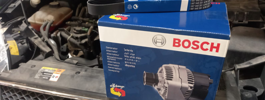Montaje alternador de intercambio de Bosch. Bosch tiene una linea de producto de intercambio más económica que el producto nuevo. Misma garantia, mismo resultado